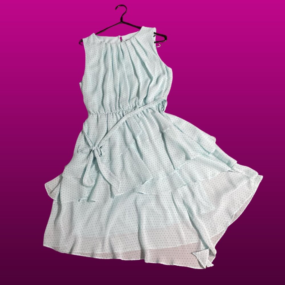 Suzy Shier Green Tiered Ruffled Sundress